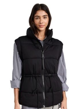 Avec Les Filles Black Quilted Puffer Vest